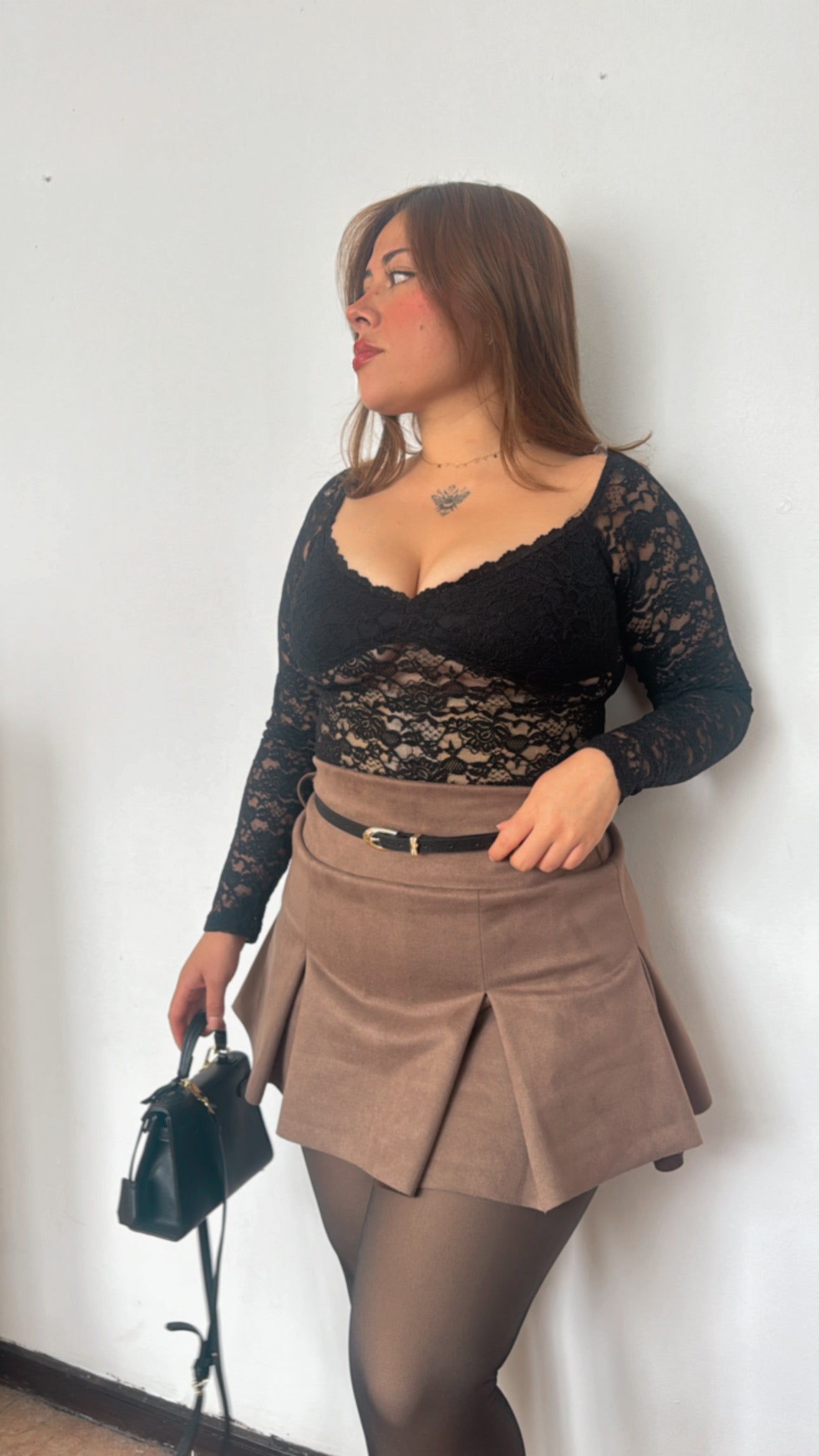 Falda tableada gamuza