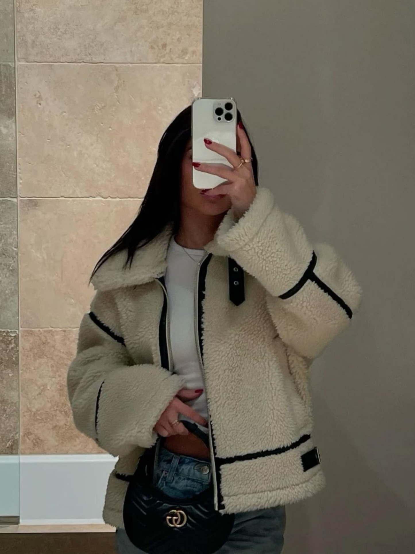 Jacket Teddy dupe Zara